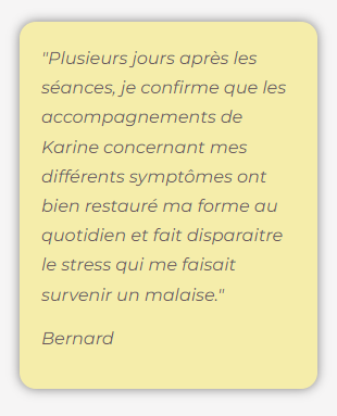 Témoignage d'un accompagnement pour la gestion du stress.